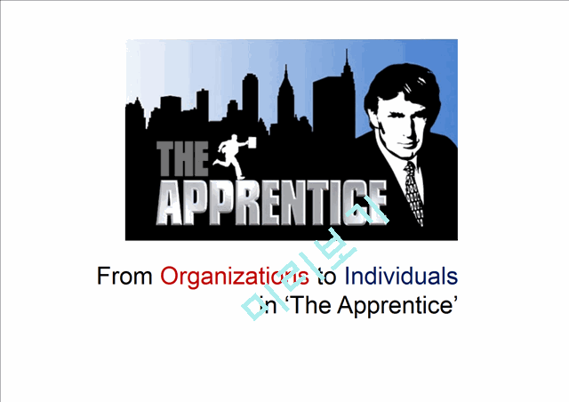 From Organizations to Individuals in The Apprentice   (1 )